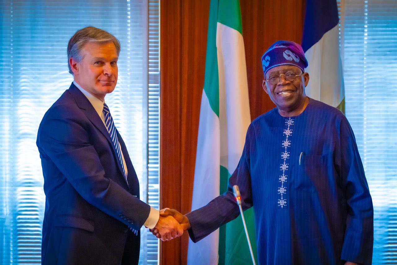 PRESIDENT TINUBU MEETS FBI DIRECTOR, CALLS FOR STRONGER COLLABORATION TO FIGHT CYBERCRIME AND TERRORISM