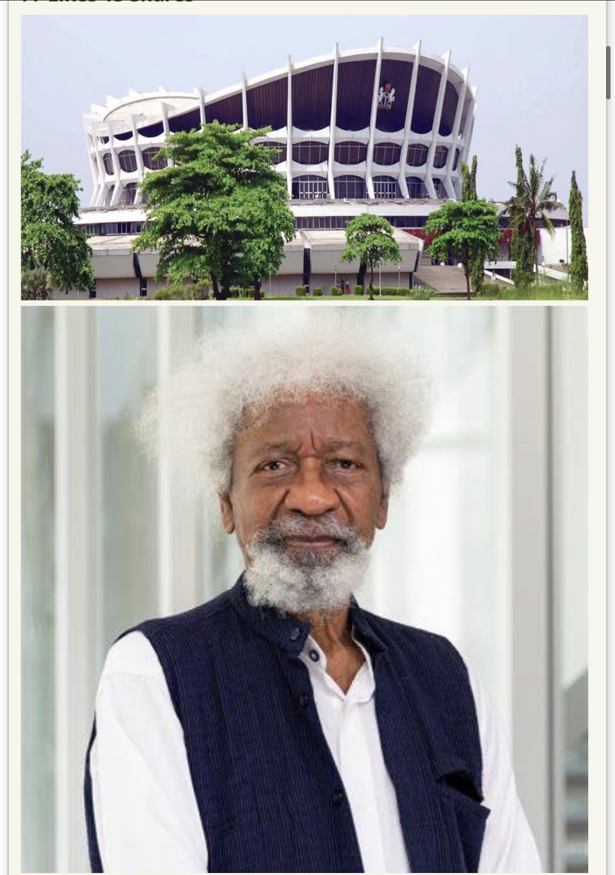 PRESIDENT TINUBU RENAMES NATIONAL THEATRE AS WOLE SOYINKA CENTRE FOR ARTS AND CULTURE