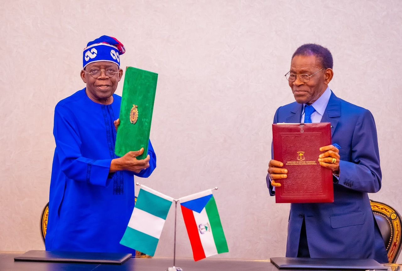 PRESIDENT TINUBU AND PRESIDENT MBASOGO SIGN AGREEMENT ON GAS PIPELINE FOR GULF OF GUINEA