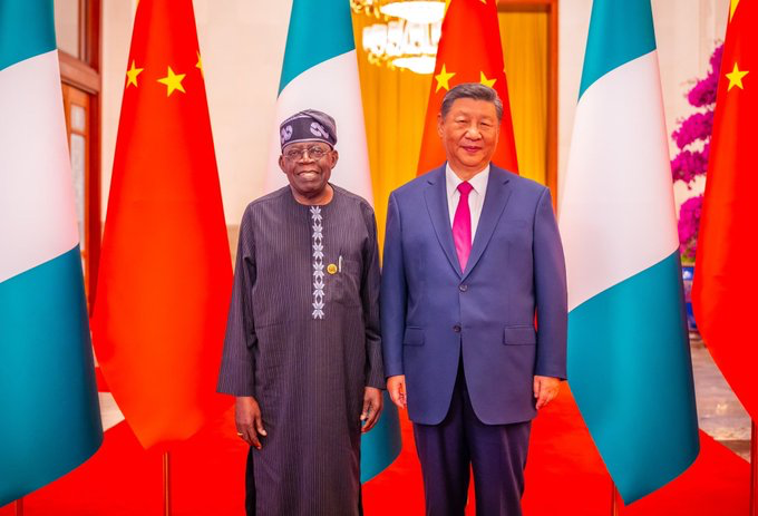 PICTURES OF PRESIDENT TINUBU AND PRESIDENT XI IN CHINA